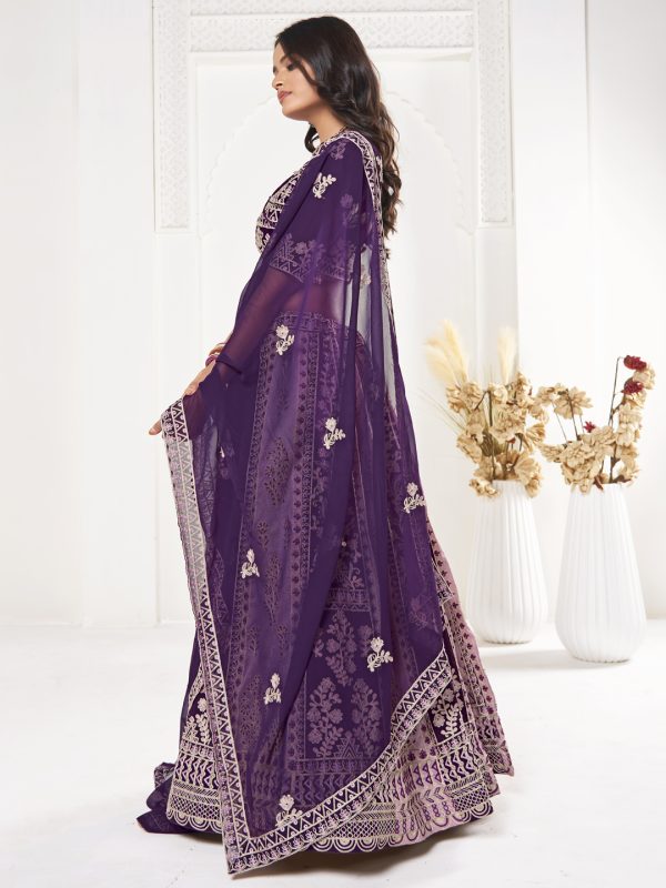 Georgette Purple Lehenga Choli