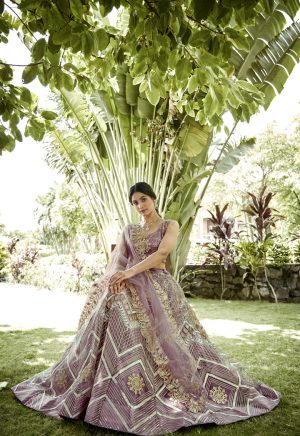 Net Purple Lehenga Choli