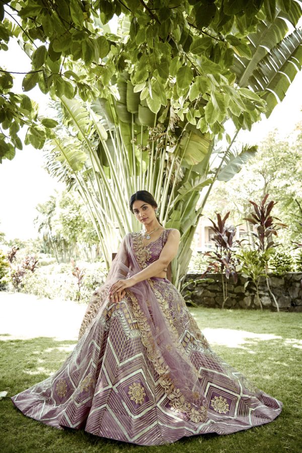 Net Purple Lehenga Choli