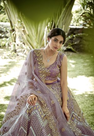 Net Purple Lehenga Choli