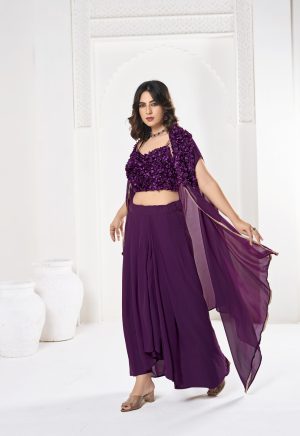 Glamorous Purple Indo-Western