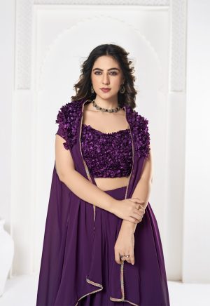 Glamorous Purple Indo-Western