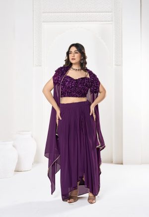 Glamorous Purple Indo-Western