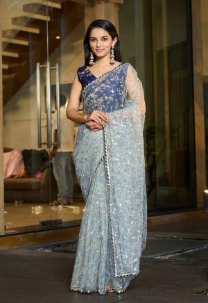 Grey Party Wear Saree