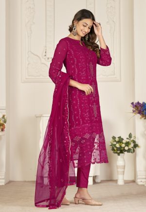 Vibrant Maroon Pakistani Suit