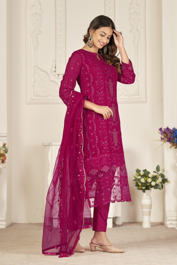 Vibrant Maroon Pakistani Suit