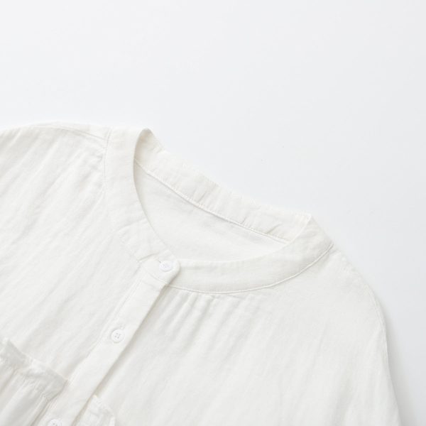 Cotton Ruffle Peach Shirt