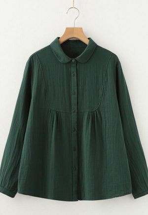 Doll Collar Green Shirt