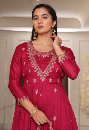 Magnificent Pink Soft Silk Kurti with Elegant Embroidery Work - Image 5