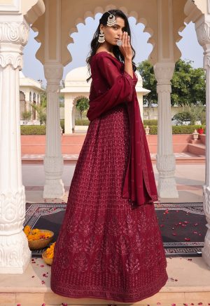 A pretty Purple Georgette Anarkali, beautifully embellished with Sequence & Embroidery work, exuding elegance and charm. - Image 5